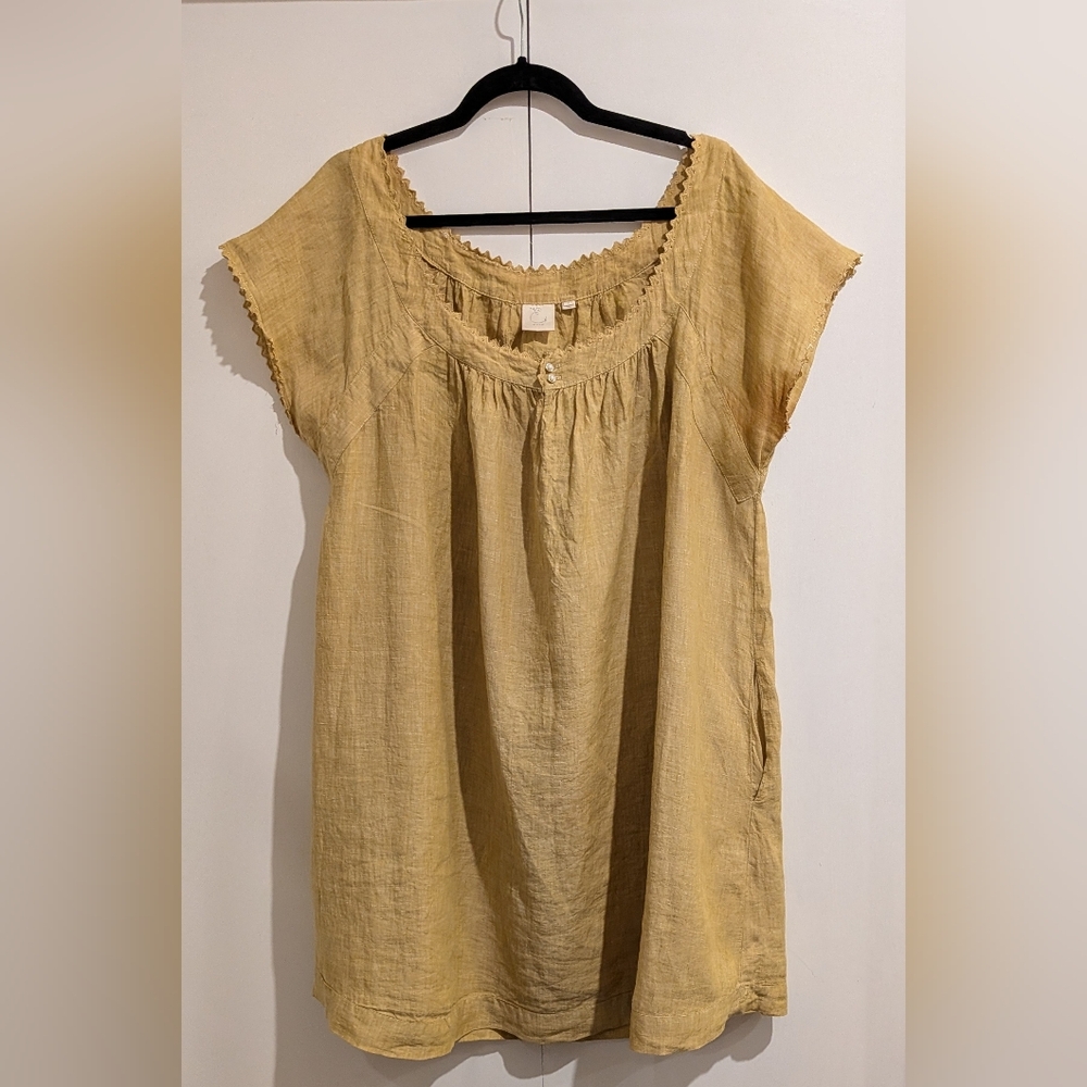 E by Eloise - Anthropologie - Yellow Linen Dress